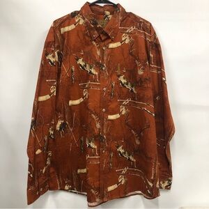 North River Outfitters Deer buck Print Shirt Size XL Long Sleeve Button Down